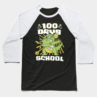 100 Days of school featuring a Rocking T-rex dino #2 Baseball T-Shirt